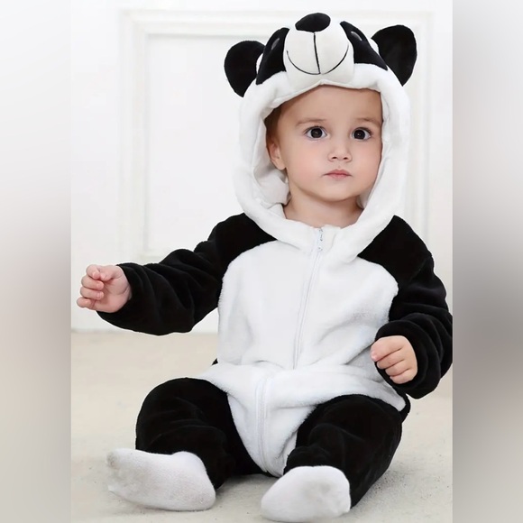 Baby Panda Hooded Onesie | Halloween | Size 9-12 - Picture 4 of 8
